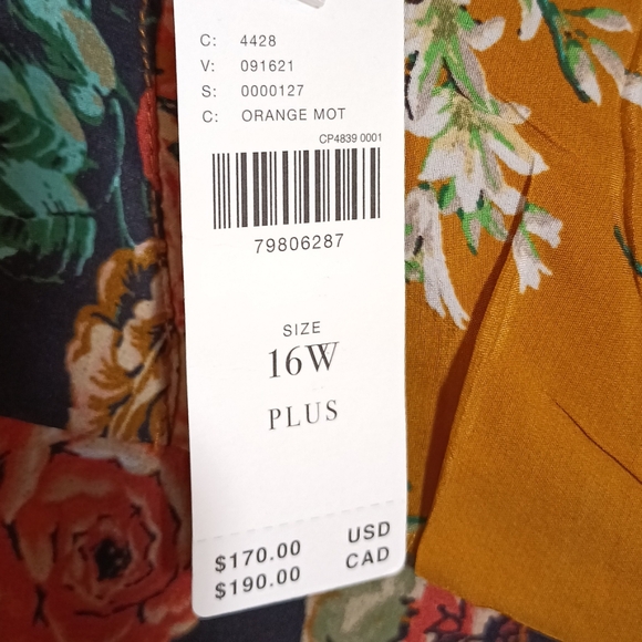 Anthropologie Printed V-Neck Maxi Dress Plus Size 16W New NWT - Picture 6 of 11